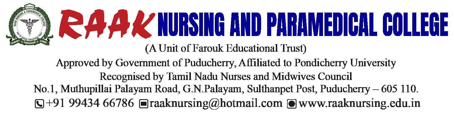 RAAK NURSING AND PARAMEDICAL COLLEGE